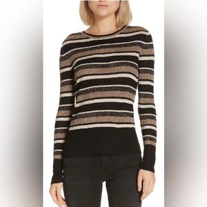 Frame Metallic Gold and Black Stripe sweater in Size Small EUC